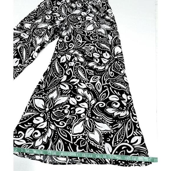 Vince Camuto Women's Wide-Leg Palazzo Pants Black and White Floral Size L - Picture 7 of 14